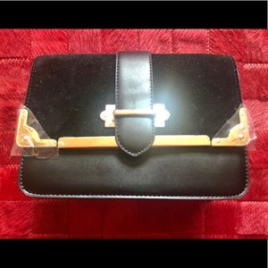 Black vegan leather Lulu’s Clutch/Crossbody bag